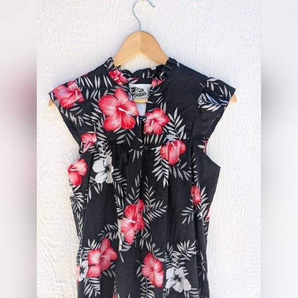 Vintage Hilo Hattie's Hawaiian Tropical Floral Ruffled  Dress Women's Size S - Picture 2 of 7